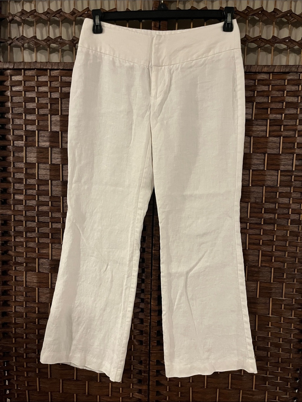 INC International Concepts White Linen-Blend Wide Leg Pants